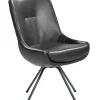 WK-WOHNEN Stuhl Lederbezug schwarz