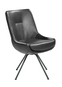 WK-WOHNEN Stuhl Lederbezug schwarz