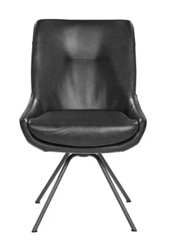 WK-WOHNEN Stuhl Lederbezug schwarz