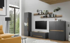 Wohnkombi 20 CITY 5-teilig 350 x 197 cm Anthrazit/Wotan Eiche Dekor