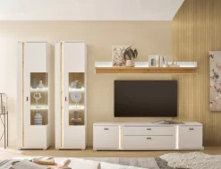 Wohnkombi 12 LONG ISLAND 4-teilig 330x200 cm weiß/braun