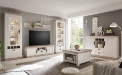 Wohnkombi VIII FLORENZ 4-teilig 320x201 cm weiß/braun