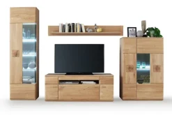 Wohnwand BOLOGNA 320 x208xcm Eiche bianco teilmassiv