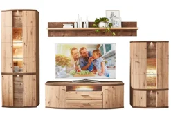 Wohnwand CABANA 4-teilig Eiche Artisan Melamin / Eiche Ribbeck Congac Melamin 335x209x50 cm