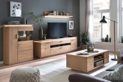 Wohnwand II BARCELONA 3-teilig Balkeneiche bianco