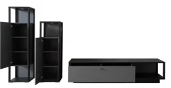 Wohnwand LUXOR III 3-teilig Royal grau/ anthrazit