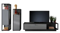 Wohnwand LUXOR III 3-teilig Royal grau/ anthrazit